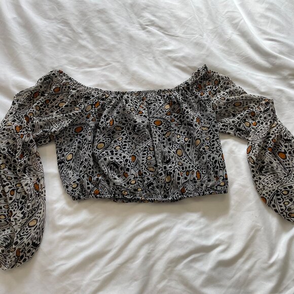 Express x Racheal Zoe Printed Off The Shoulder Cropped Top & Maxi Skirt Womens M - Picture 5 of 9